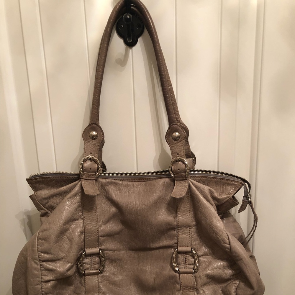 Marco Buggiani taupe leather bag